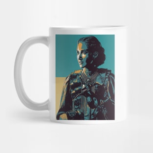 Vintage Girl Pouring Tea Retro Art Mug